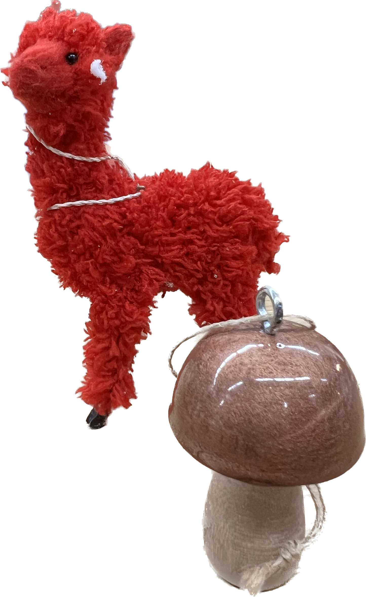 Copper Lacquer Topped Mushroom Ornament