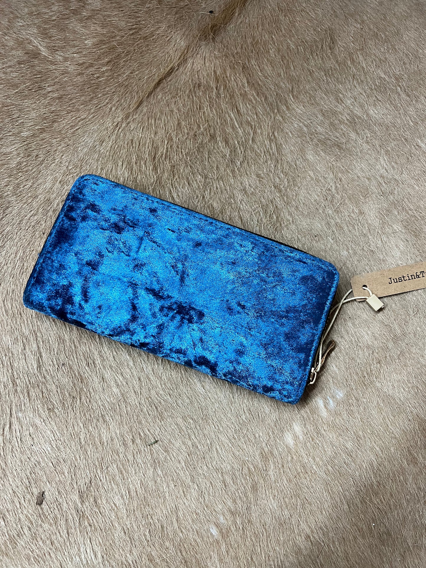 Blue Velvet Accent Wallet