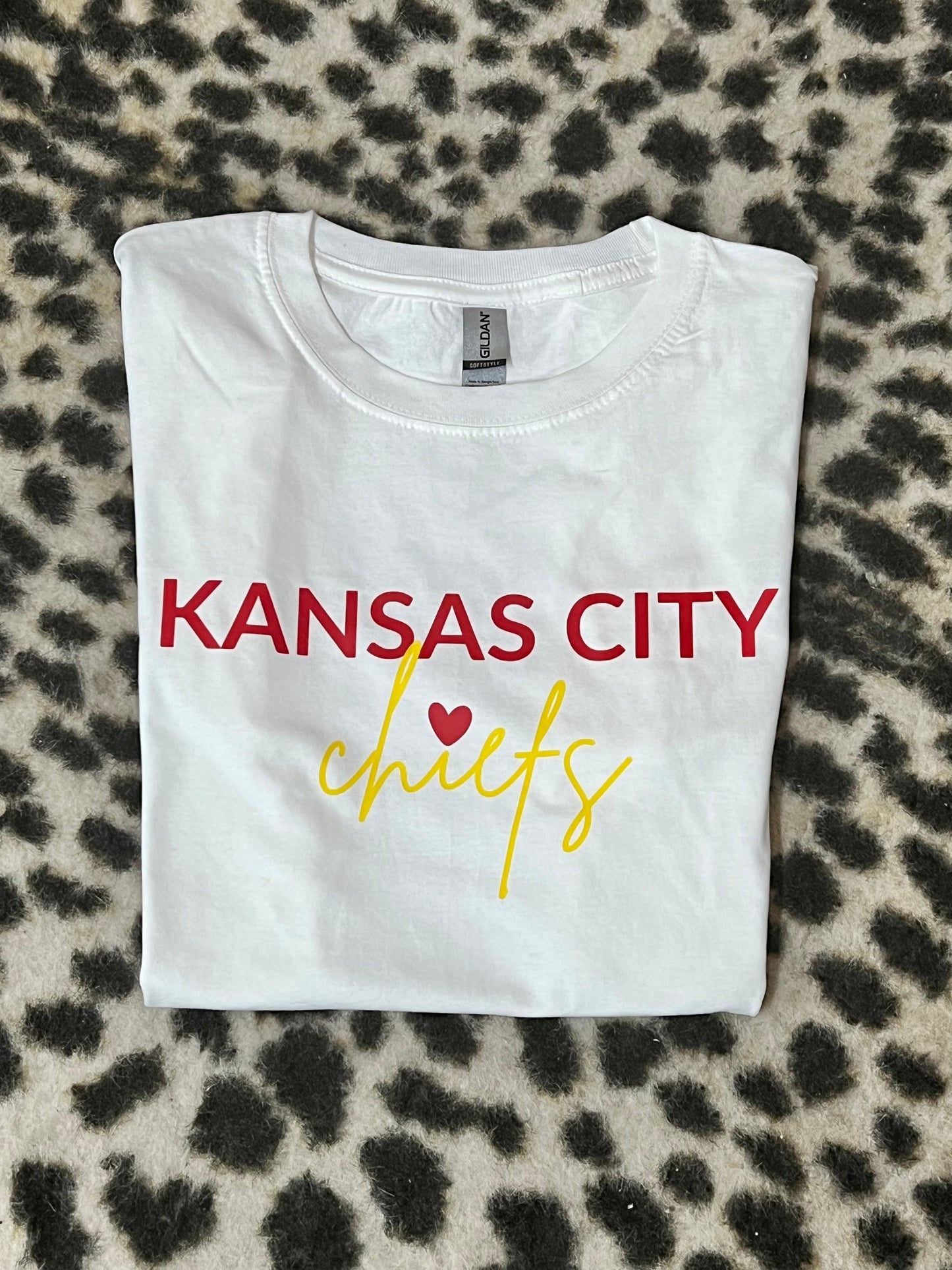 Kansas City Chiefs With Heart Graphic Tee - White