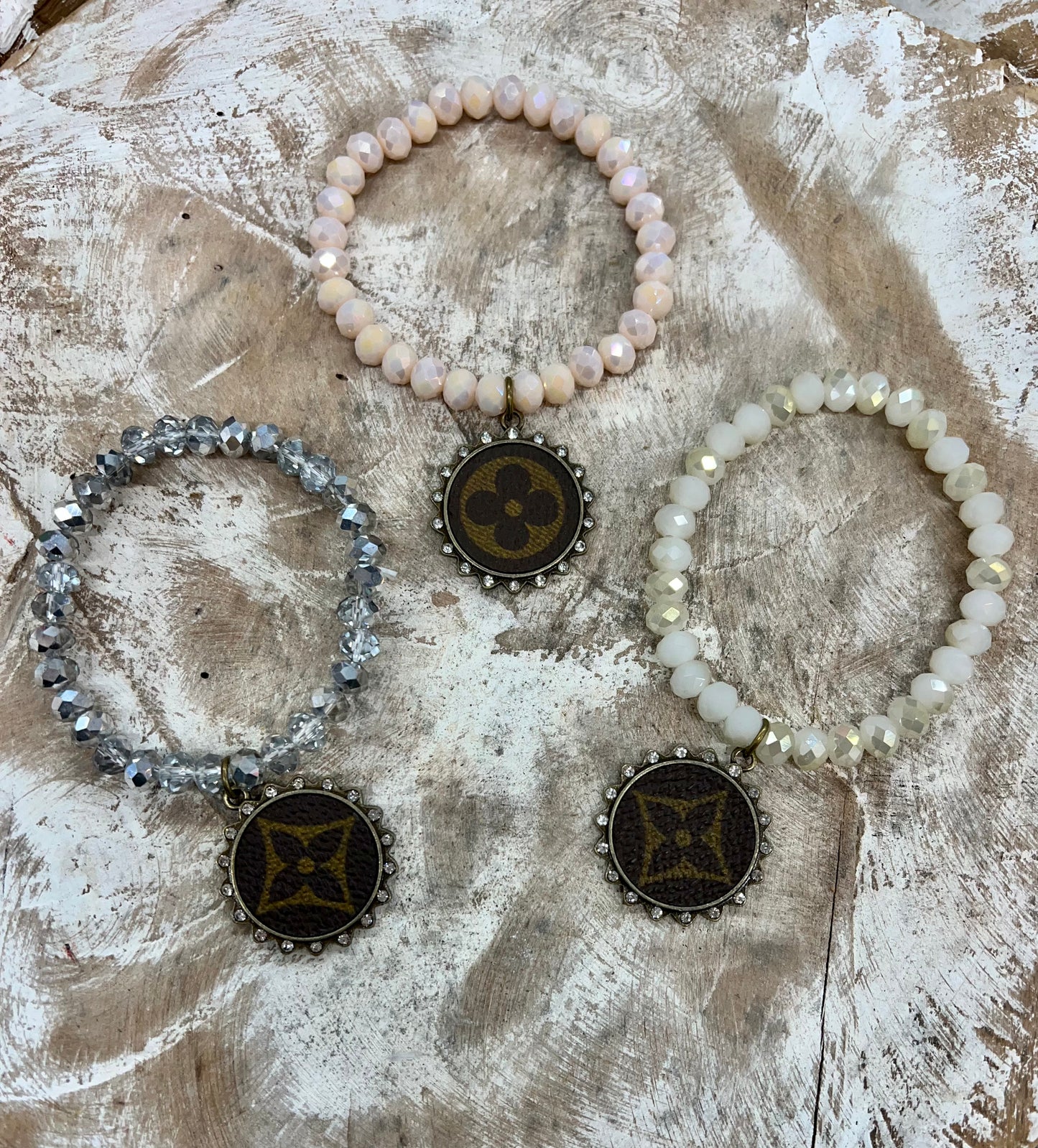 Up-cycled LV Bracelet Singles