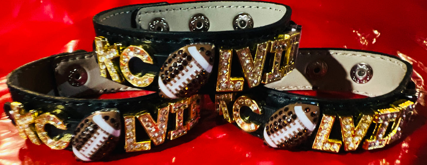 Kansas City Sparkly Cuff Bracelets - Super Bowl LVII