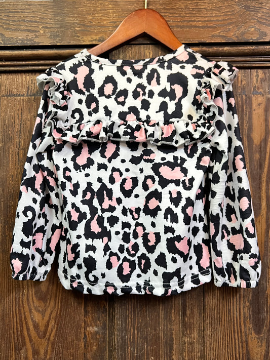 Kids Pink Leopard Print Long Sleeve