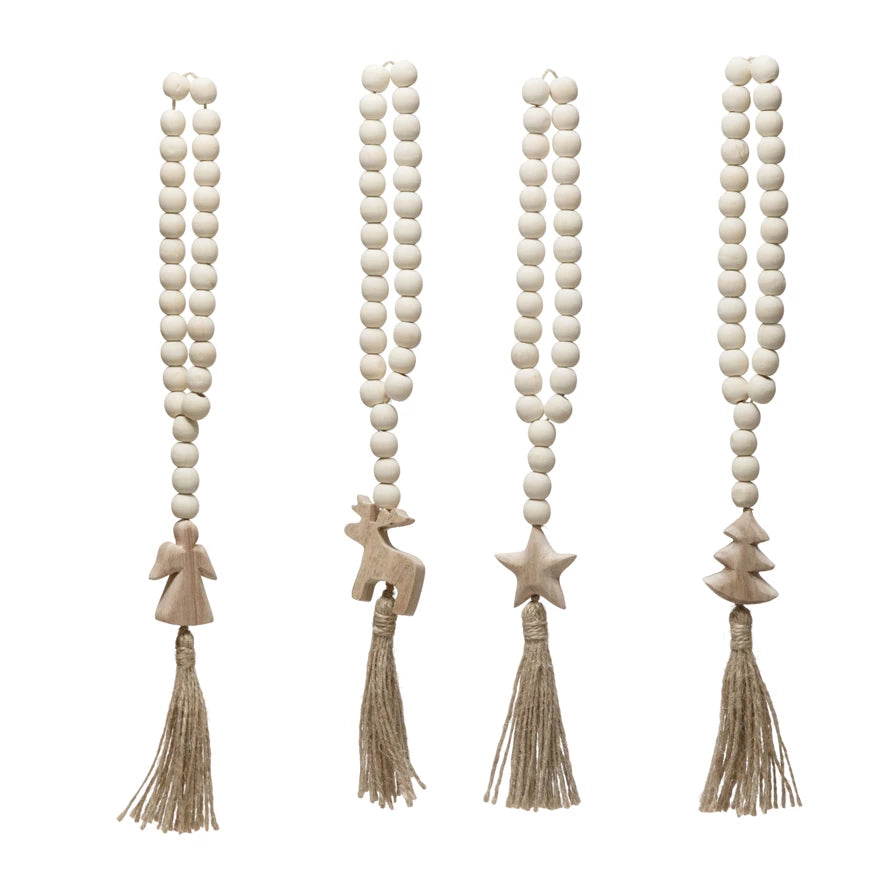 Beads with Seasonal Icon and Jute Tassel - 4 Styles